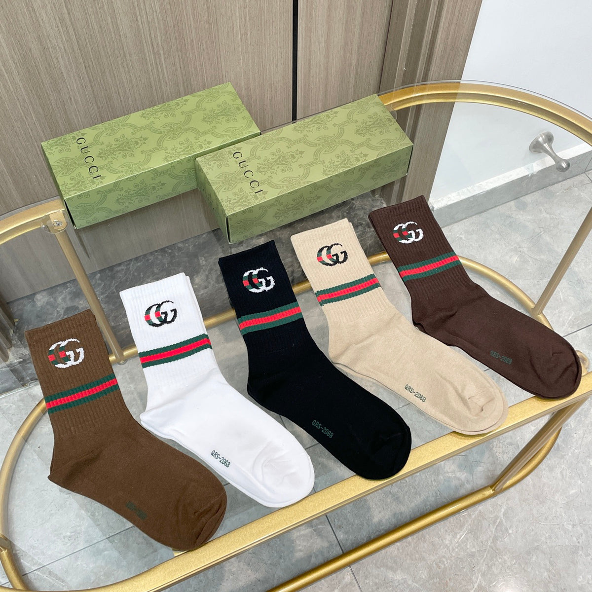 Gucci Cotton Crew Socks - 5-Pair Pack