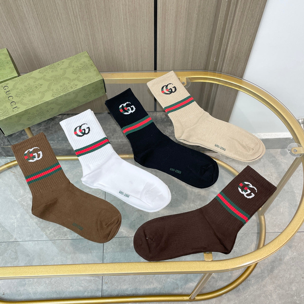 Gucci Cotton Crew Socks - 5-Pair Pack