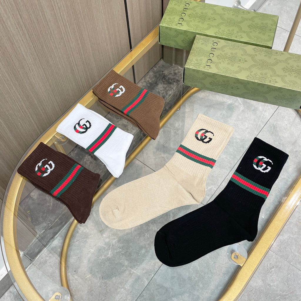 Gucci Cotton Crew Socks - 5-Pair Pack