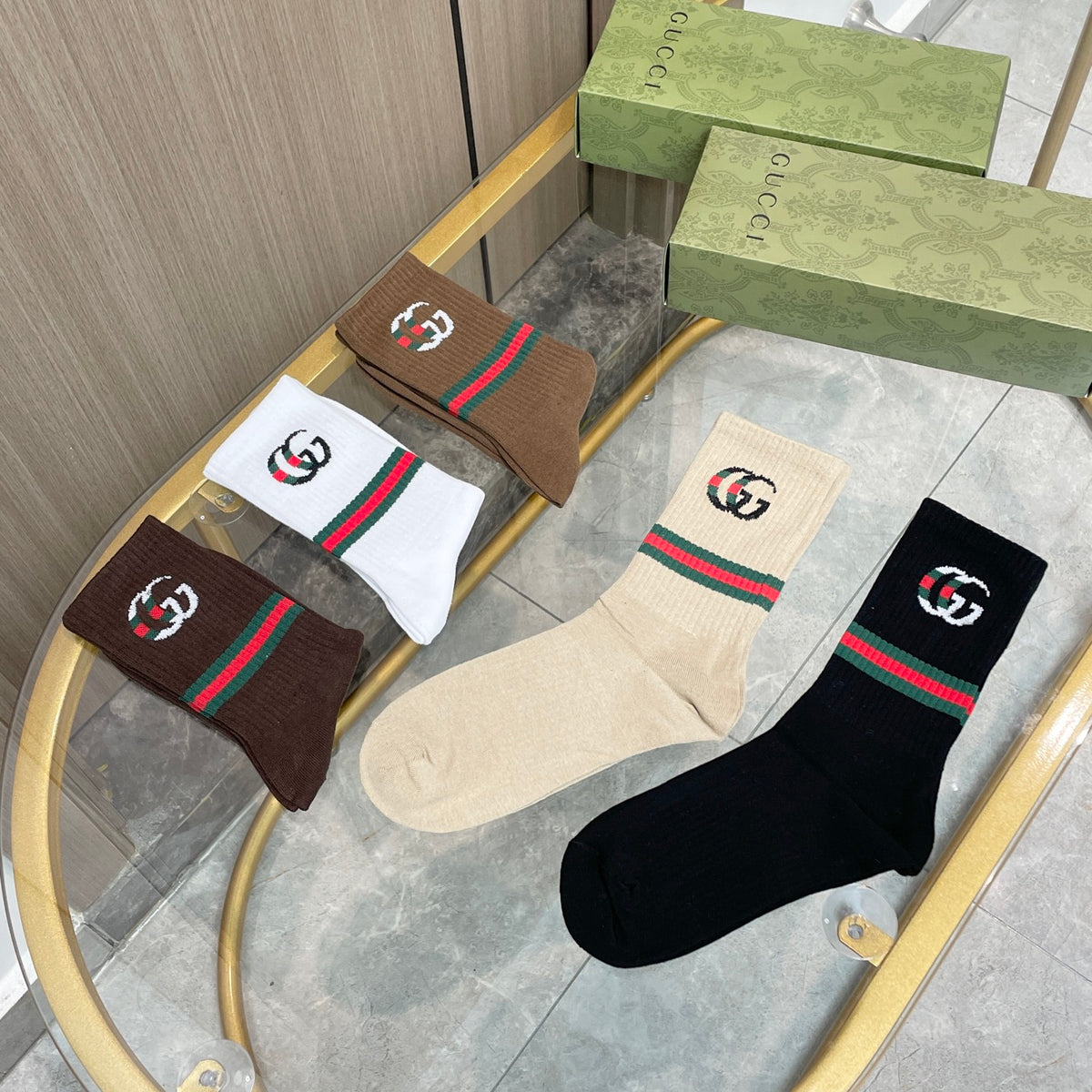 Gucci Cotton Crew Socks - 5-Pair Pack