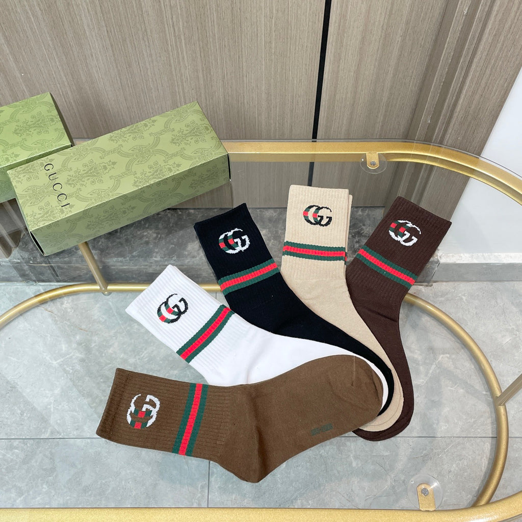 Gucci Cotton Crew Socks - 5-Pair Pack