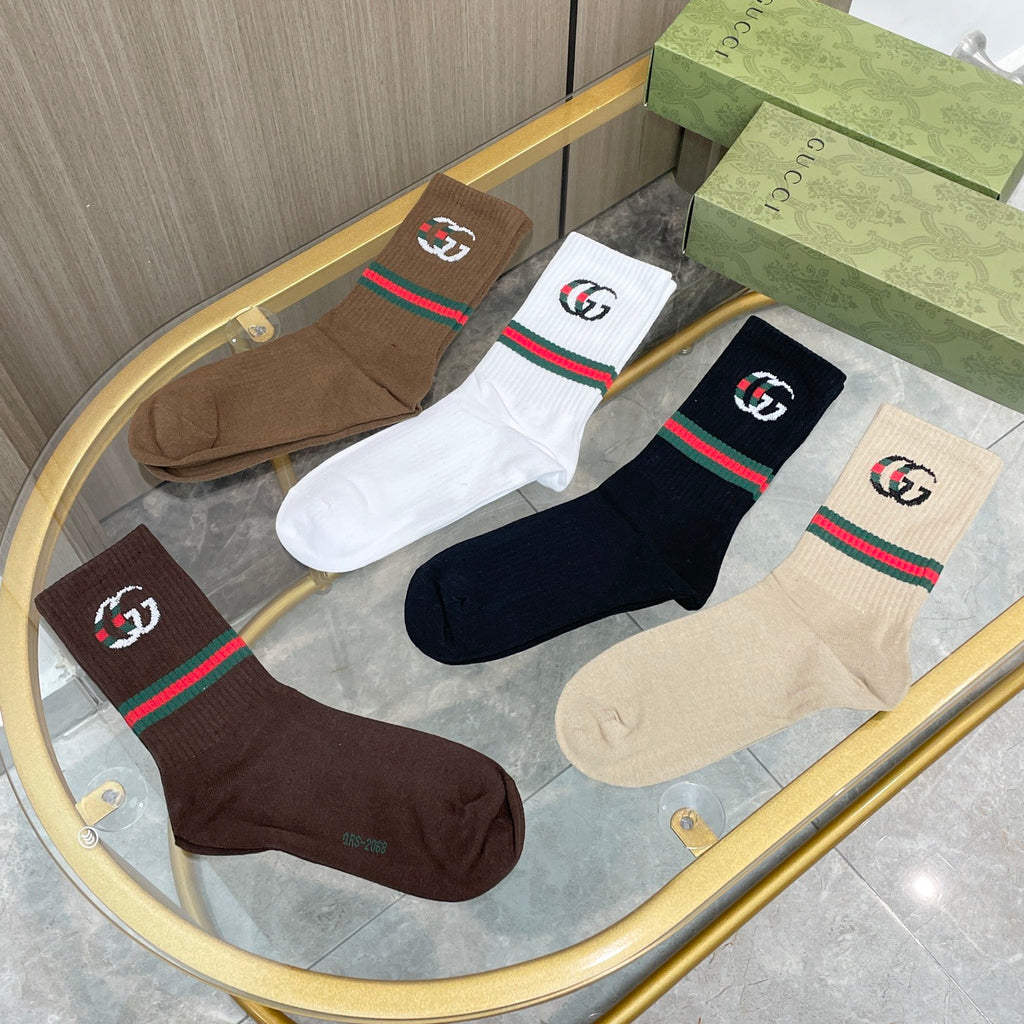 Gucci Cotton Crew Socks - 5-Pair Pack