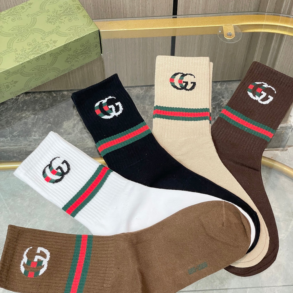 Gucci Cotton Crew Socks - 5-Pair Pack