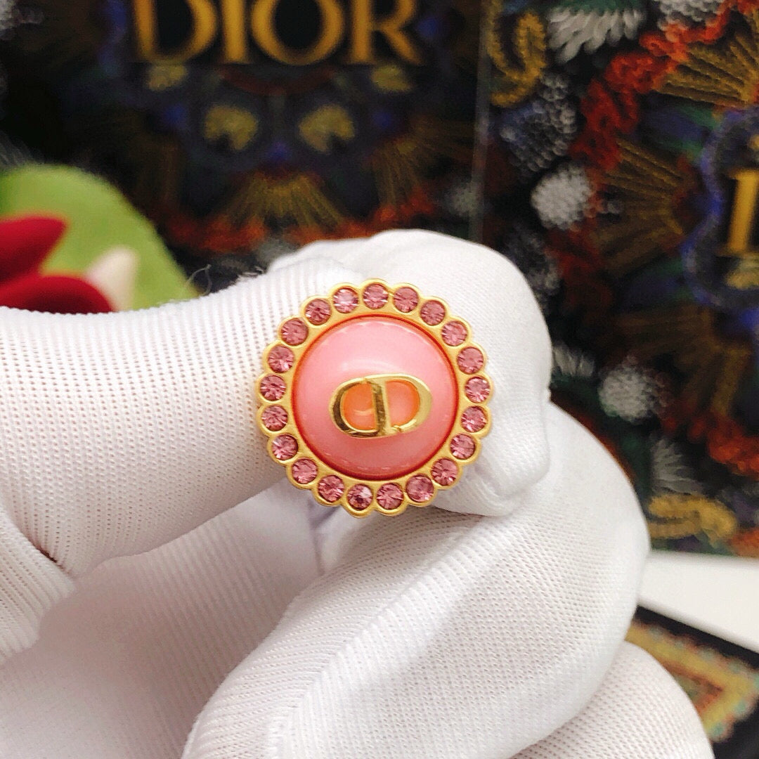 Sculptural Stud Earrings in Polished Metal-Tone with Crystal-Style Accents – Design 002 side detail