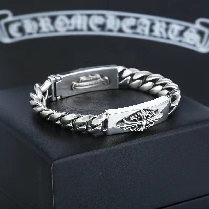 Cross Cuban-Link Bracelet in Metal-Tone main product view
