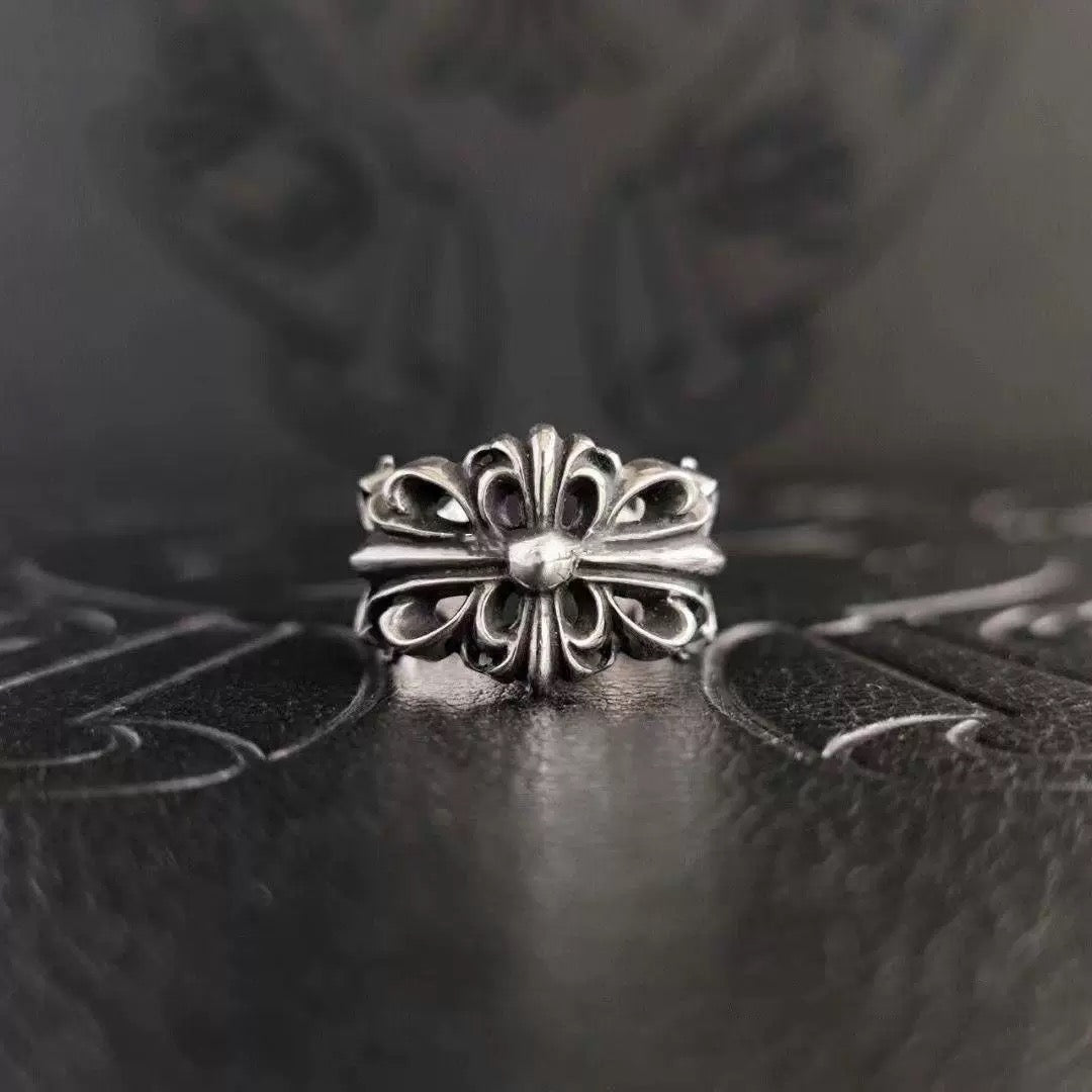 Cross Statement Ring in Antique Silver-Tone – Design 02 main product view