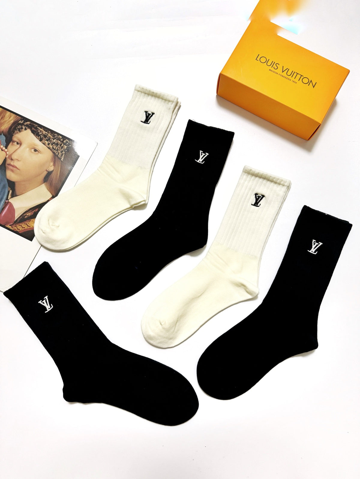 Louis Vuitton Cotton Crew Socks - 5-Pair Pack