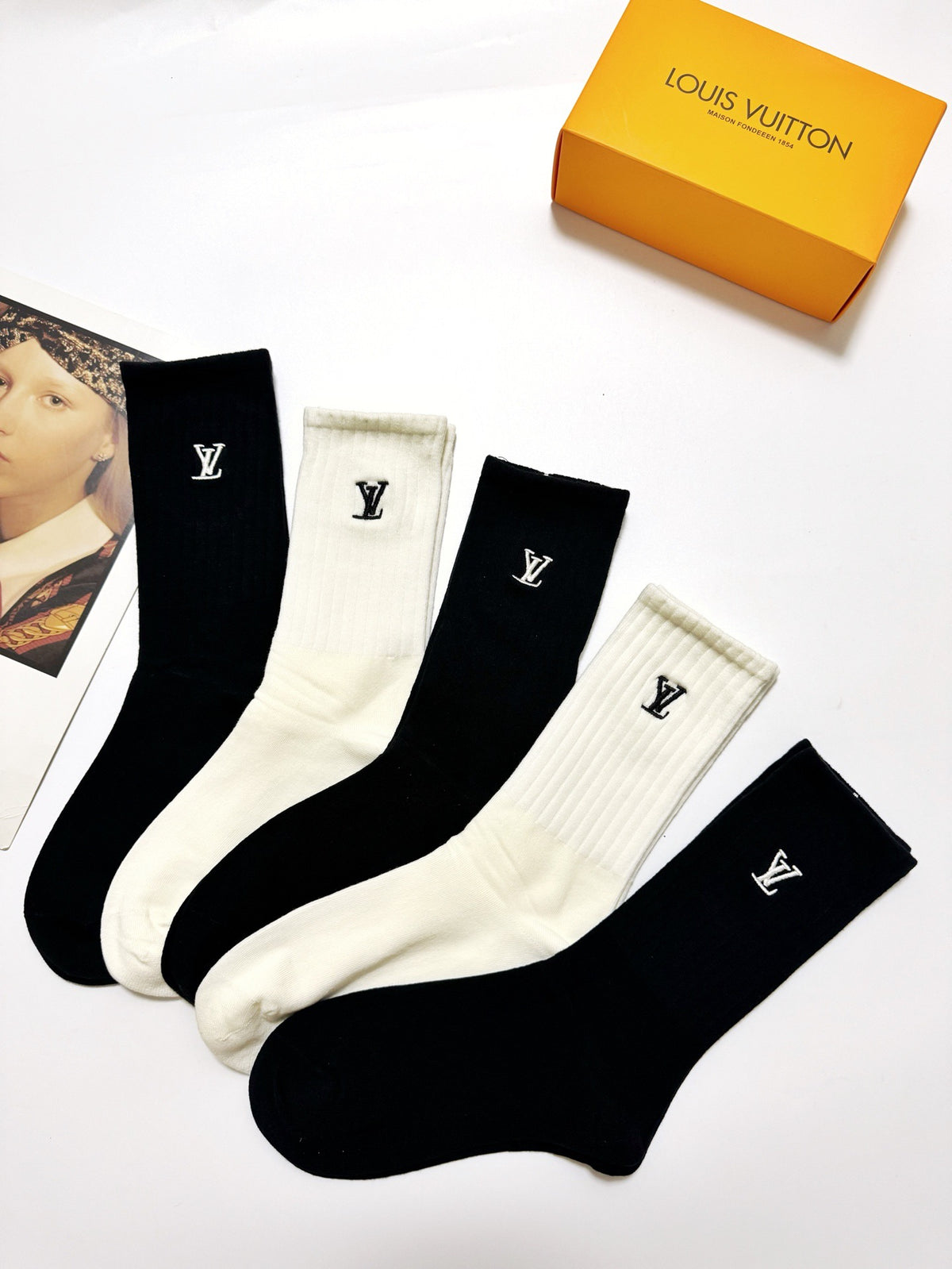 Louis Vuitton Cotton Crew Socks - 5-Pair Pack