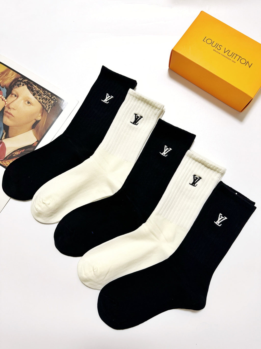 Louis Vuitton Cotton Crew Socks - 5-Pair Pack