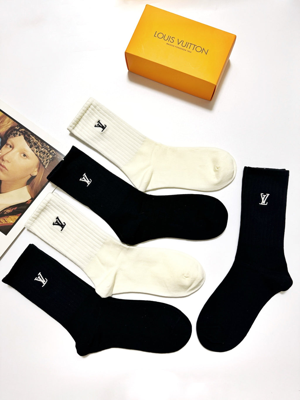 Louis Vuitton Cotton Crew Socks - 5-Pair Pack