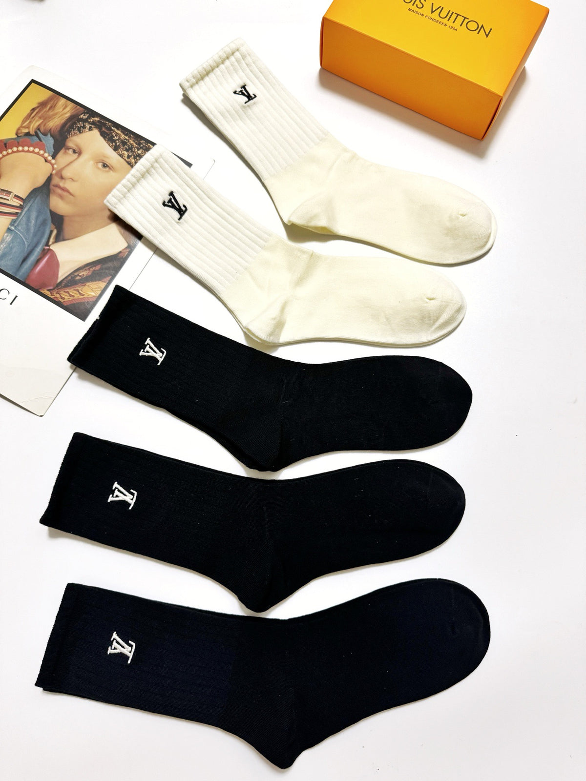 Louis Vuitton Cotton Crew Socks - 5-Pair Pack