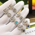 Floral Stud Earrings in Polished Metal-Tone – Design 008 main product view