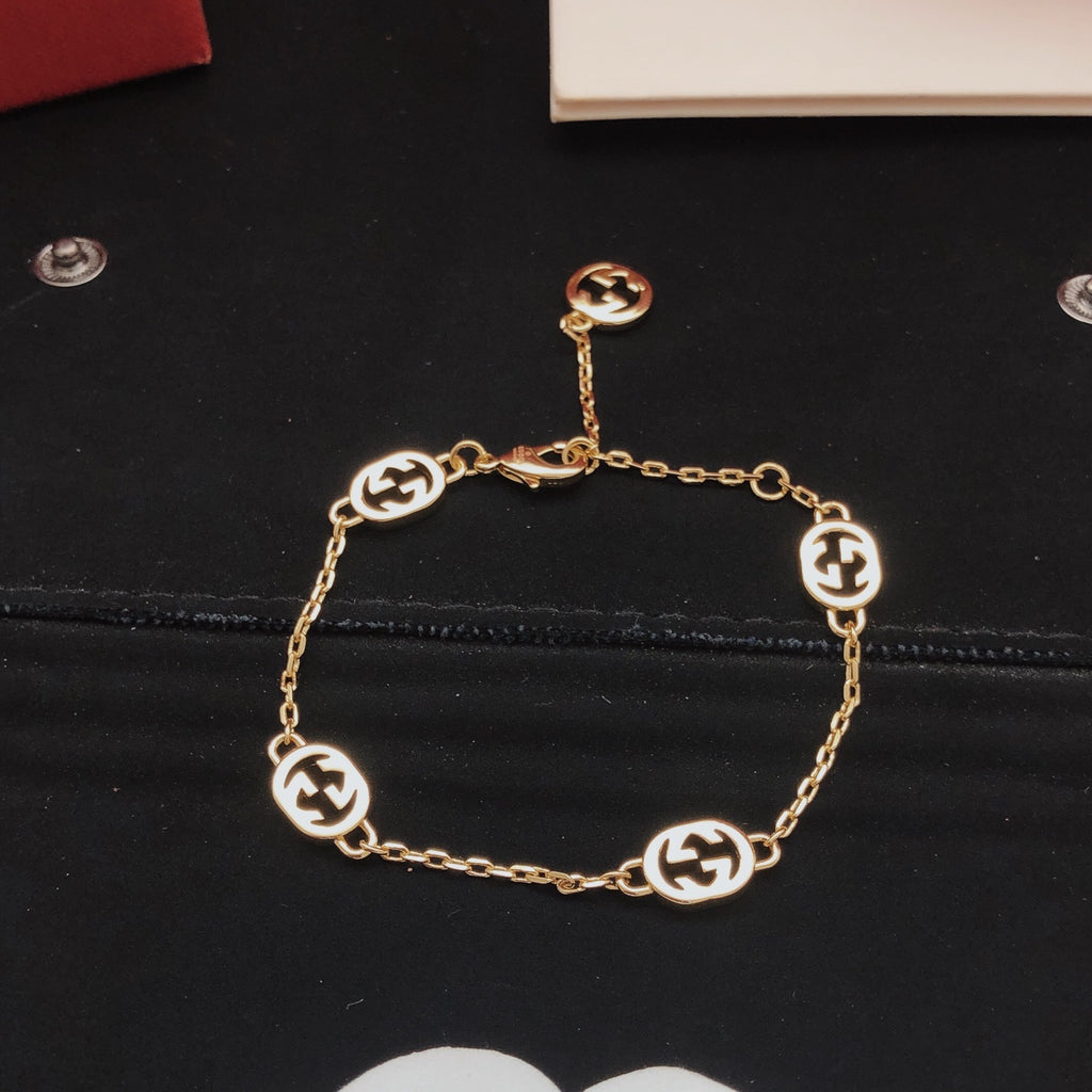 Geometric Emblem Bracelet in Gold-Tone – Design 007 detail view