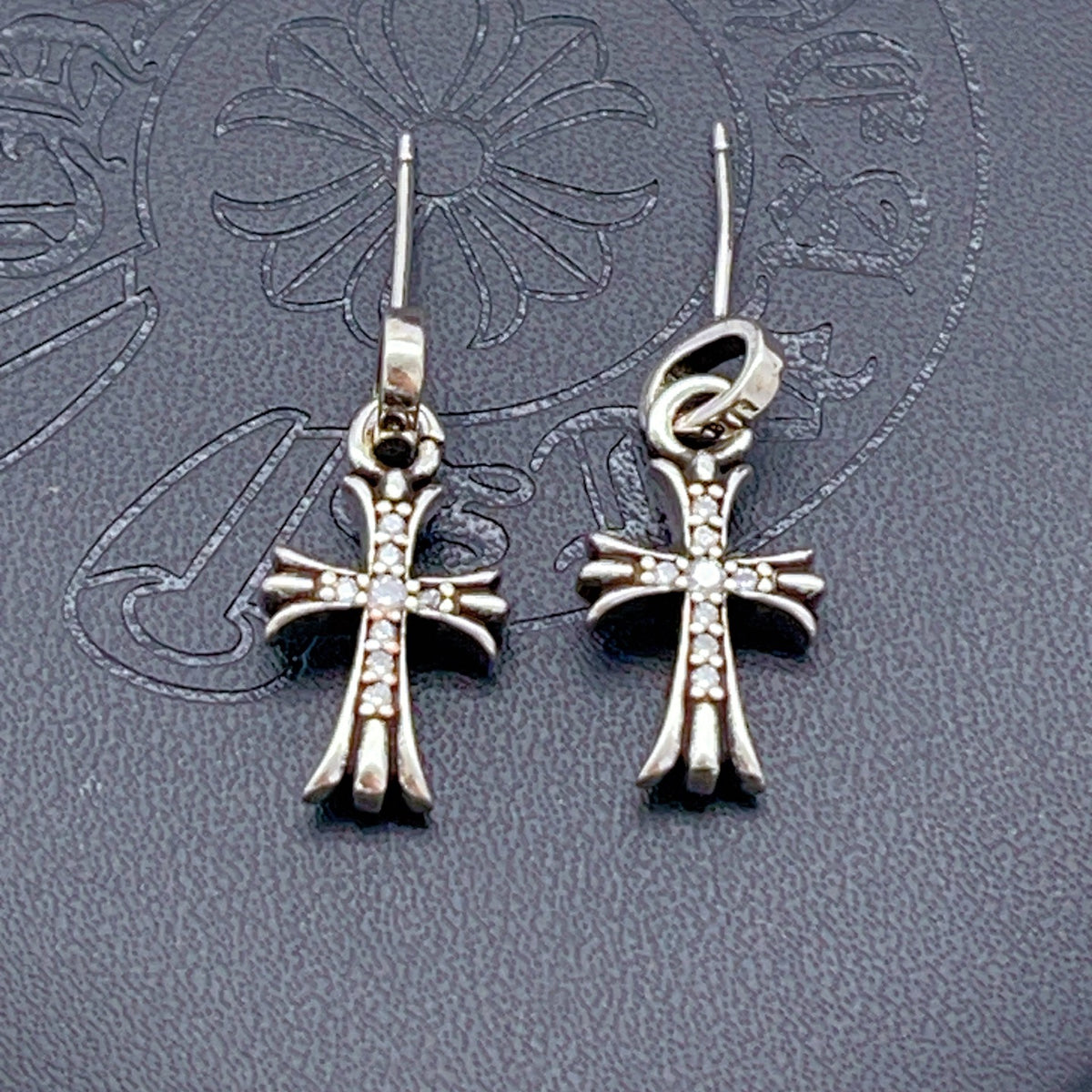 Gothic Emblem Stud Earrings in Metal-Tone main product view