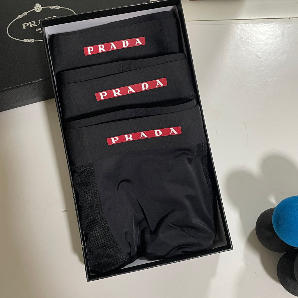 Prada Black Men's Boxer Briefs - 3-Piece Box