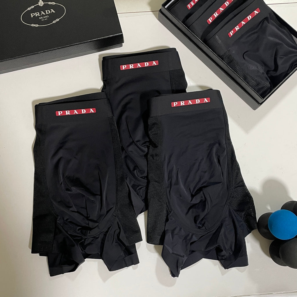 Prada Black Men's Boxer Briefs - 3-Piece Box