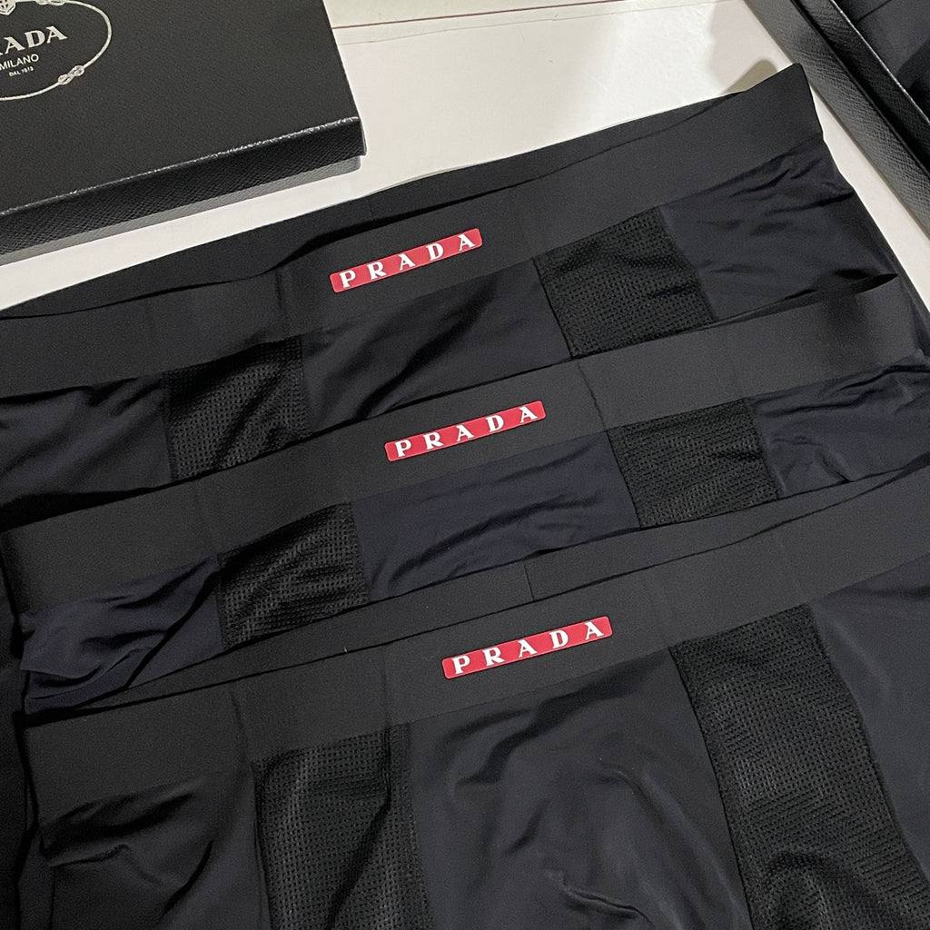 Prada Black Men's Boxer Briefs - 3-Piece Box