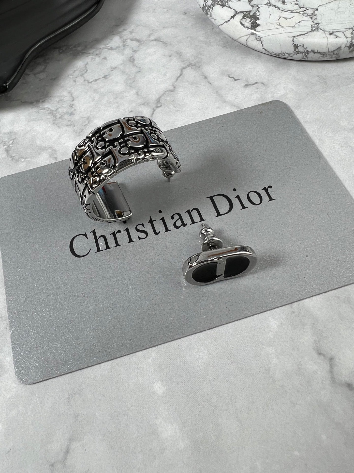 Sculptural Stud Earrings in Polished Metal-Tone – Design 007 front view