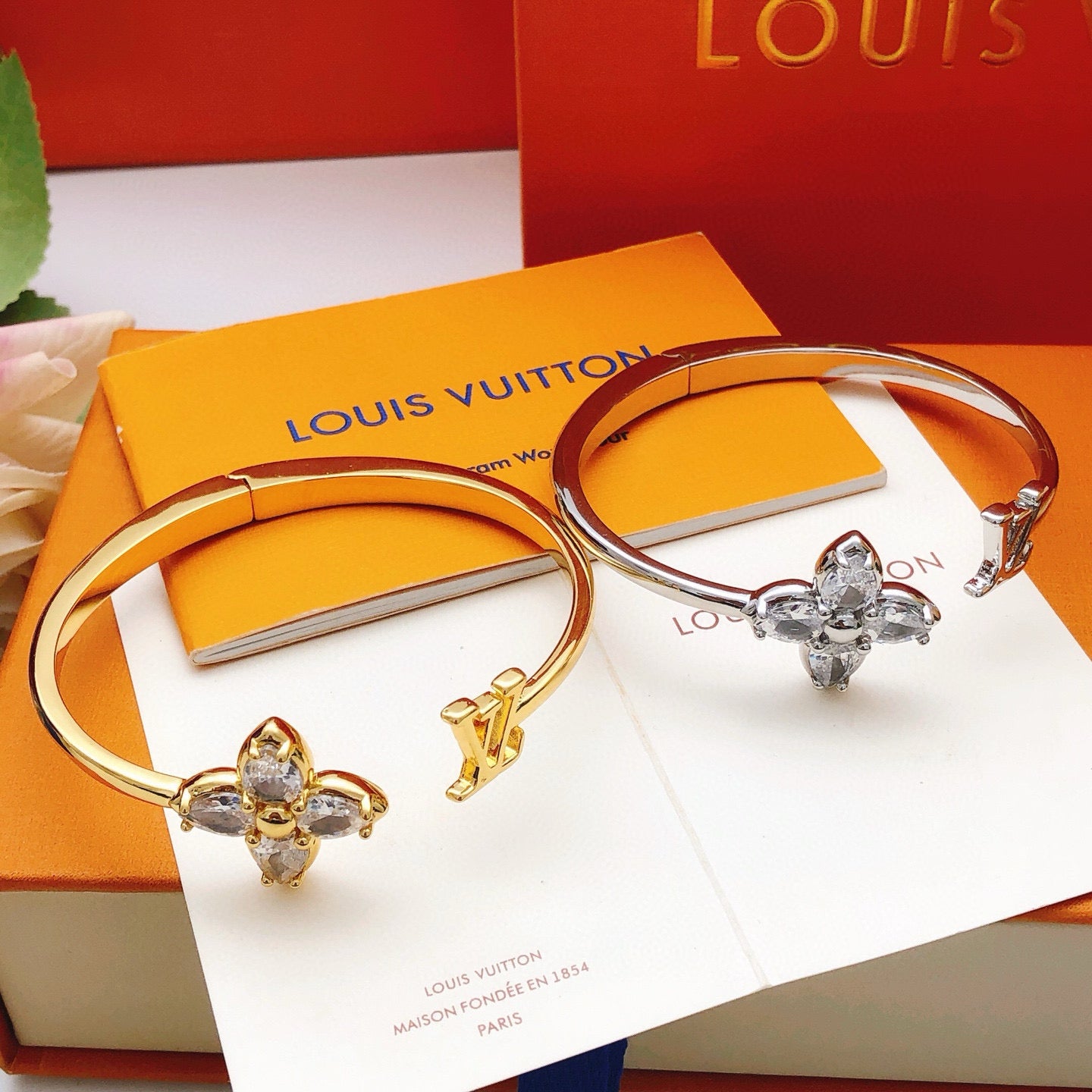 Geometric Emblem Bangle in Gold-Tone – Design 003 styled product view