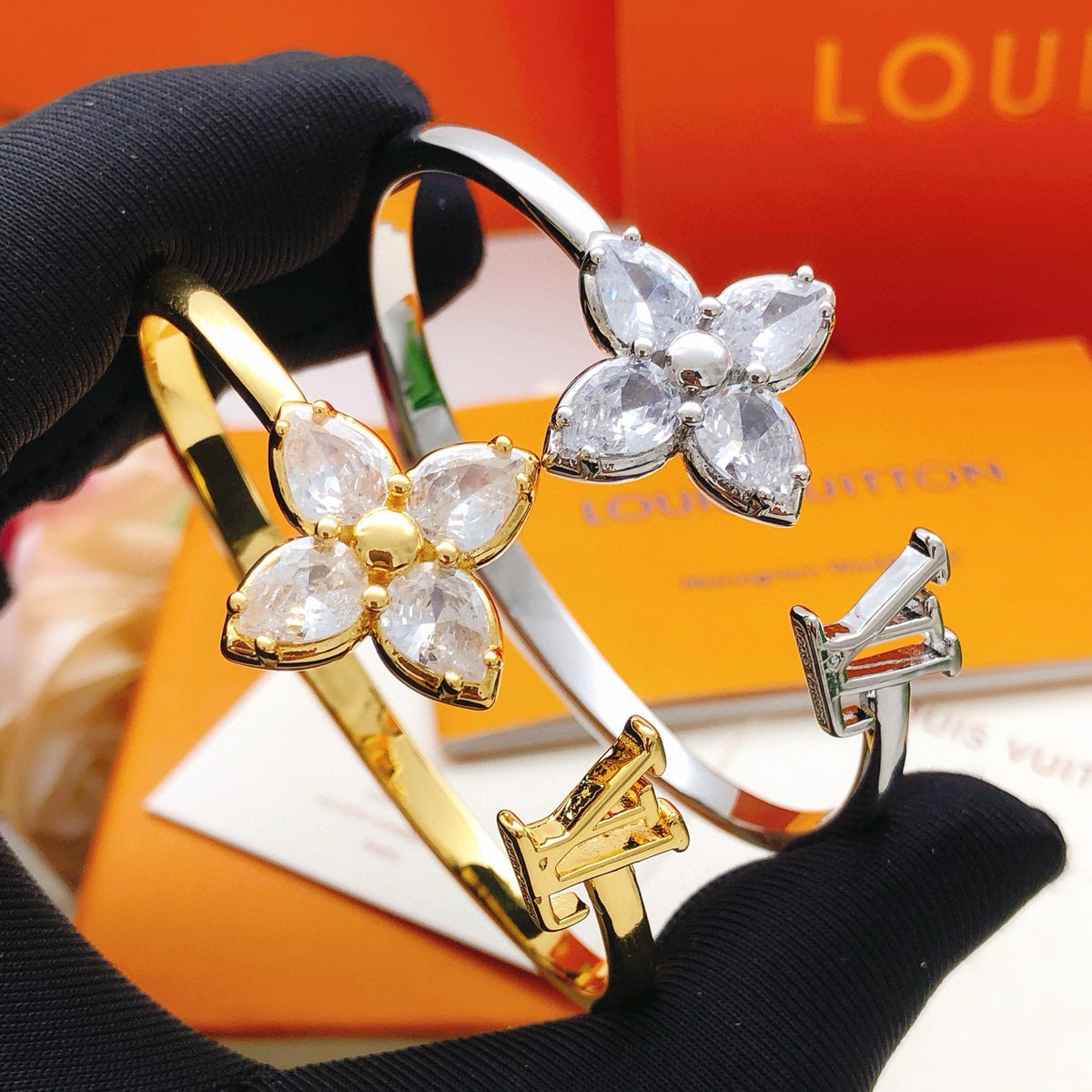 Geometric Emblem Bangle in Gold-Tone – Design 003 main product view