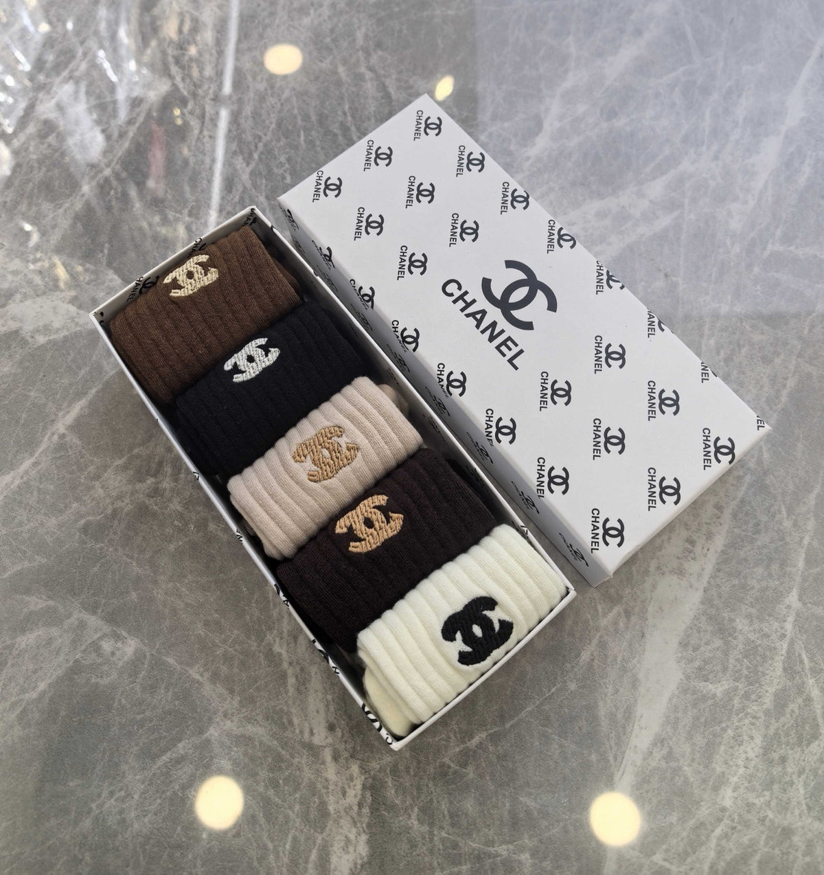 Chanel Cotton Crew Socks - 5-Pair Pack