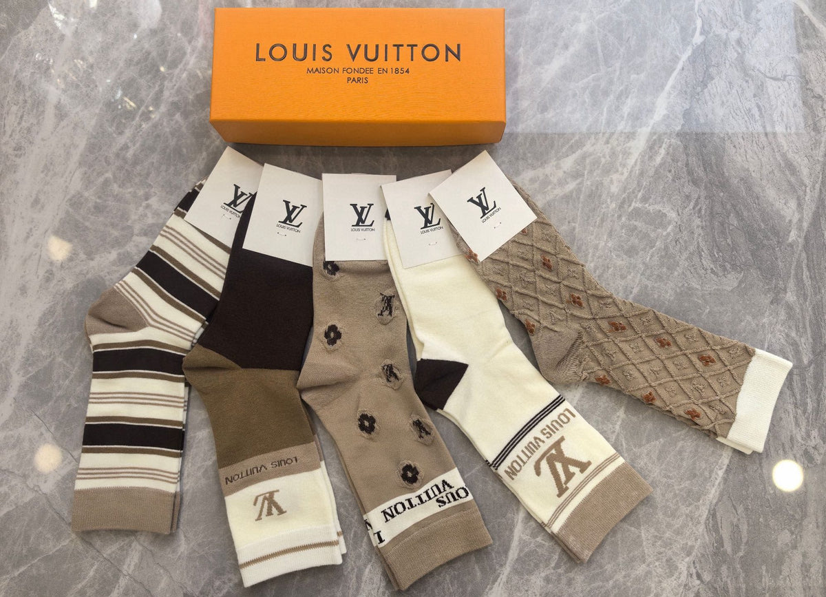 Louis Vuitton Cotton Crew Socks - 5-Pair Pack