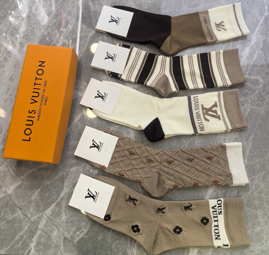 Louis Vuitton Cotton Crew Socks - 5-Pair Pack
