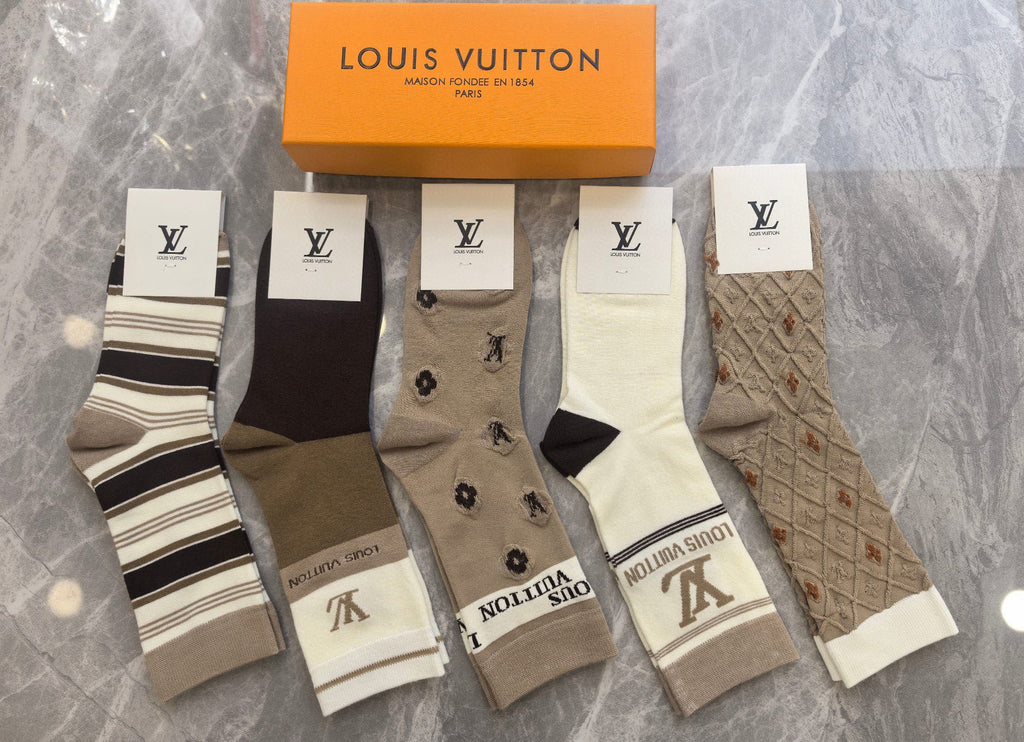 Louis Vuitton Cotton Crew Socks - 5-Pair Pack