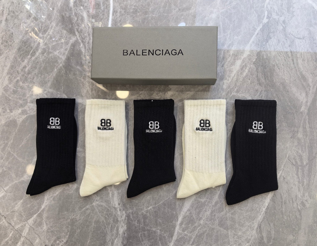Balenciaga Crew Socks - 5-Pair Pack