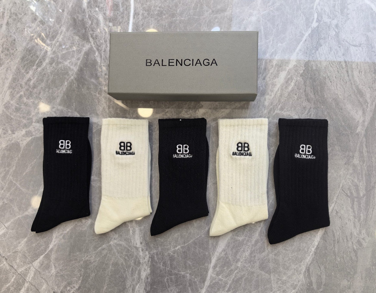 Balenciaga Crew Socks - 5-Pair Pack