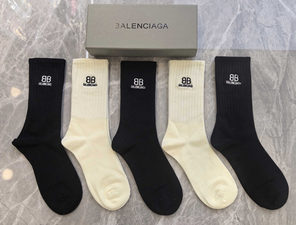 Balenciaga Crew Socks - 5-Pair Pack