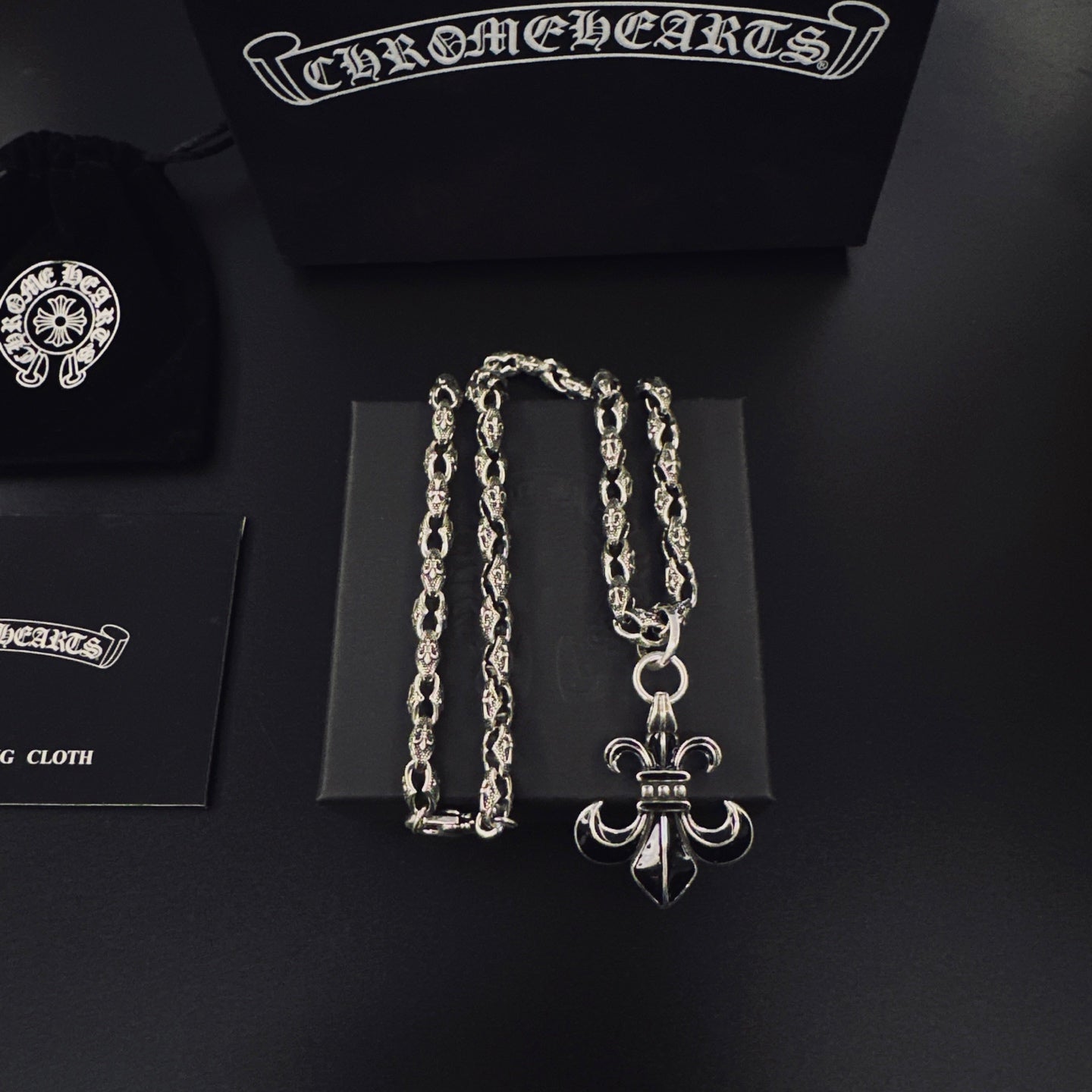Cross Pendant Necklace in Antique Silver-Tone – Design 14 main product view