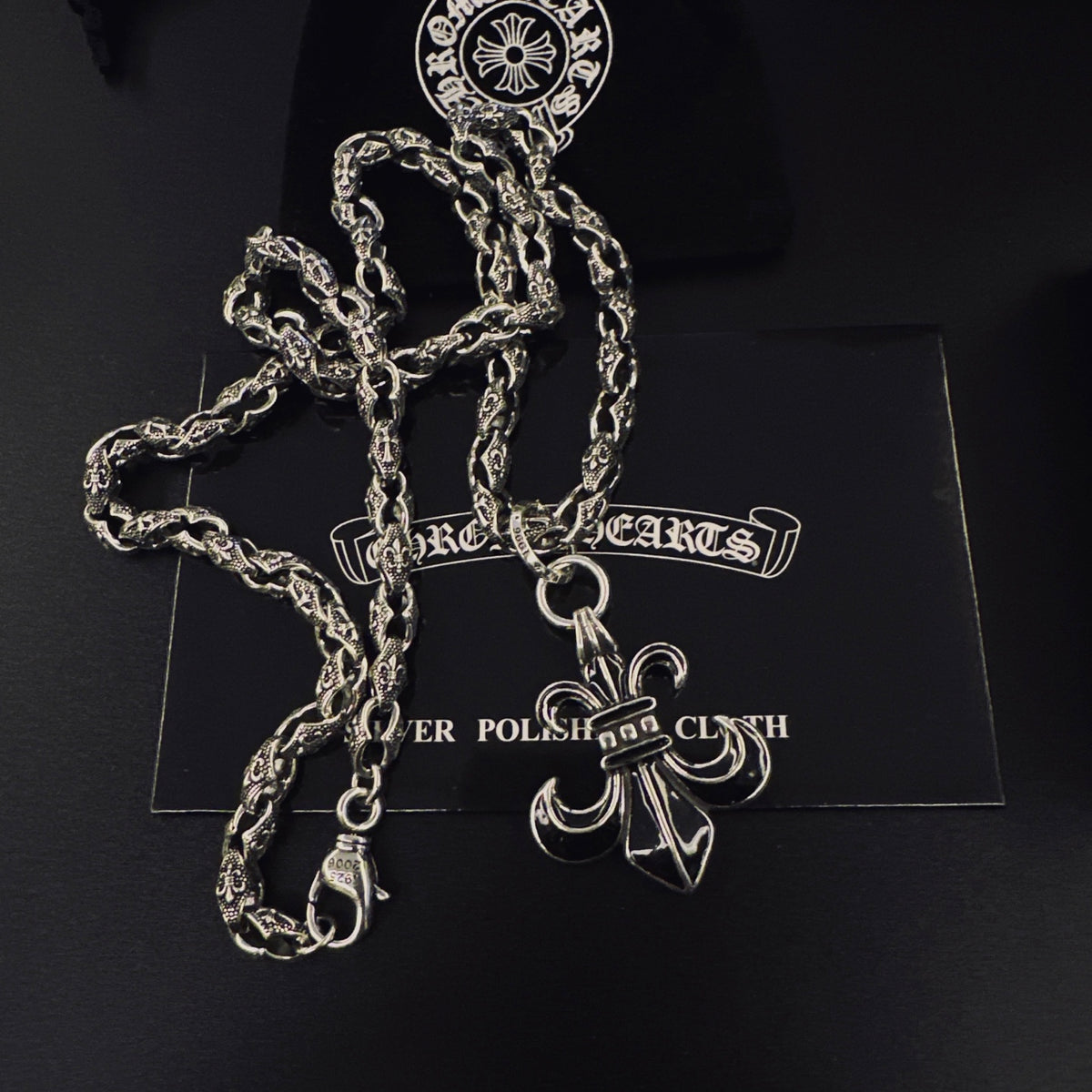 Cross Pendant Necklace in Antique Silver-Tone – Design 14 main product view