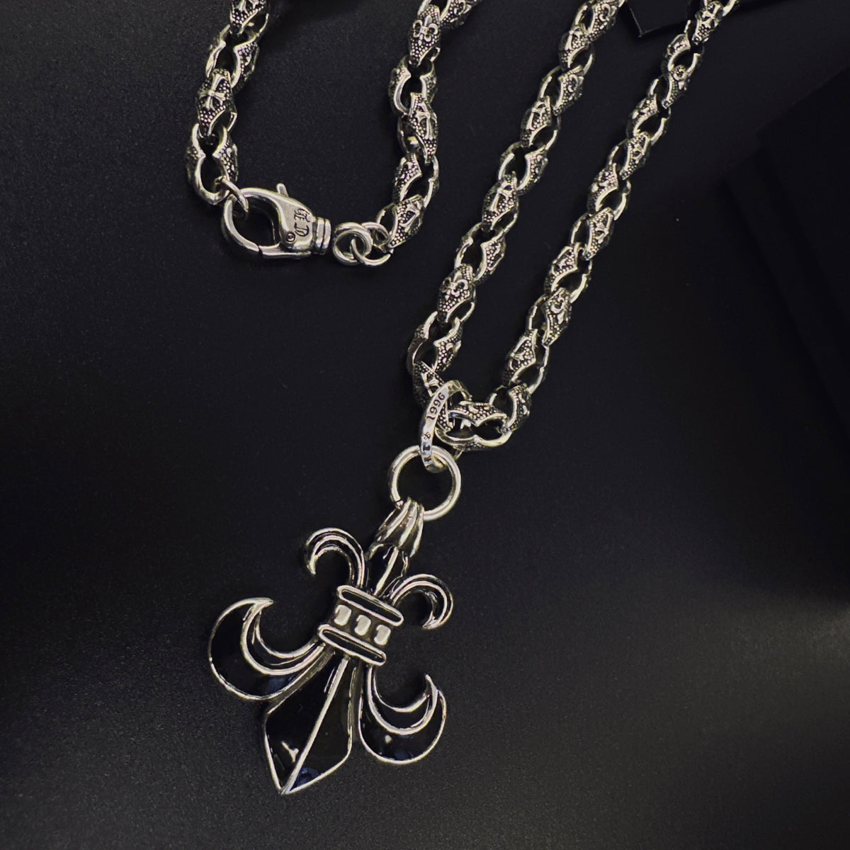 Cross Pendant Necklace in Antique Silver-Tone – Design 14 styled product view
