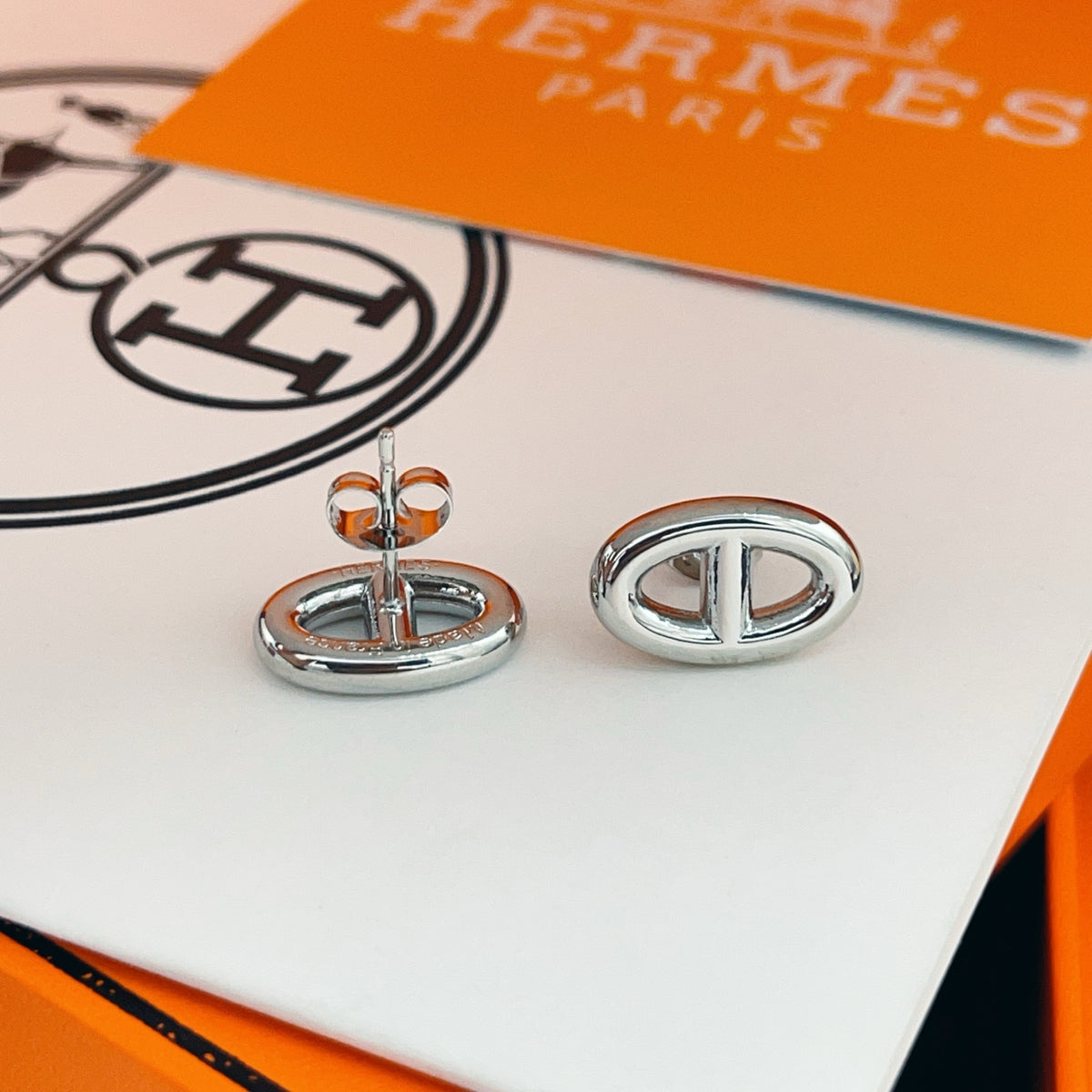 Toggle Stud Earrings in Silver-Tone side detail