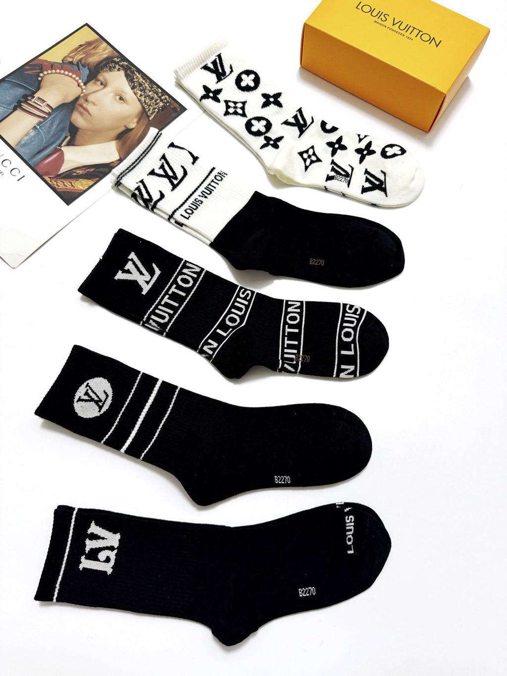 Louis Vuitton Cotton Crew Socks - 5-Pair Pack