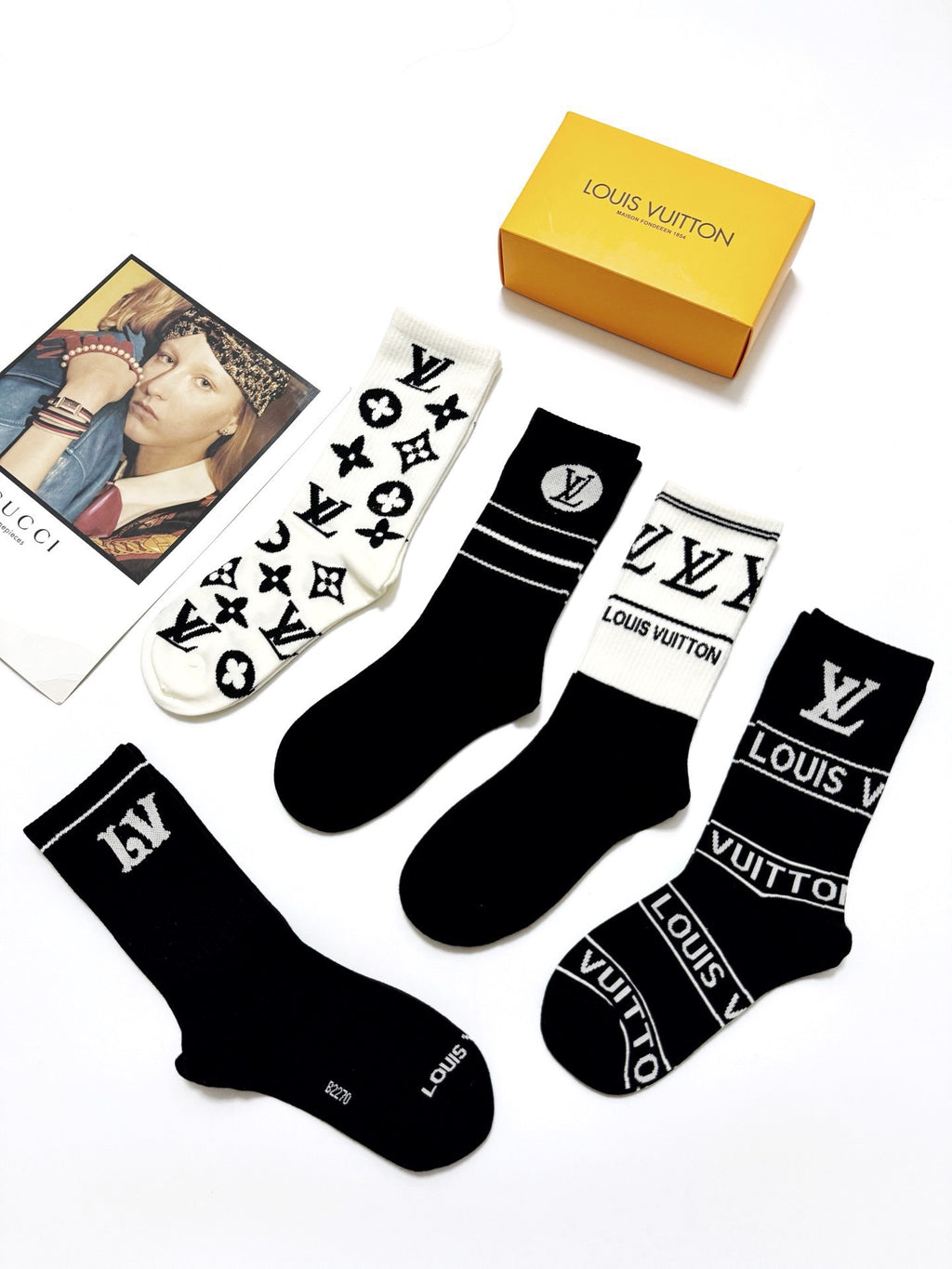 Louis Vuitton Cotton Crew Socks - 5-Pair Pack