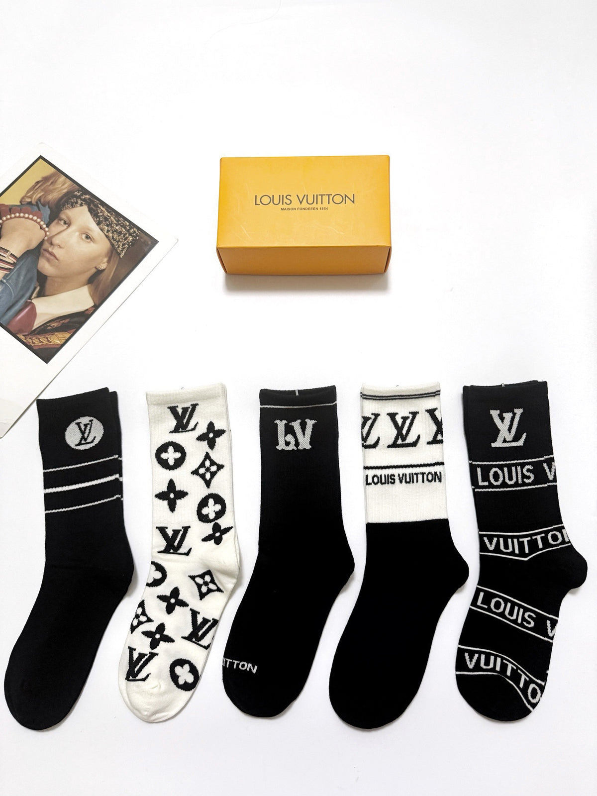 Louis Vuitton Cotton Crew Socks - 5-Pair Pack
