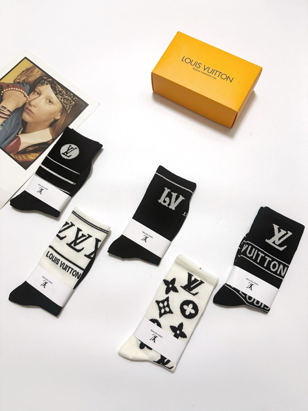 Louis Vuitton Cotton Crew Socks - 5-Pair Pack