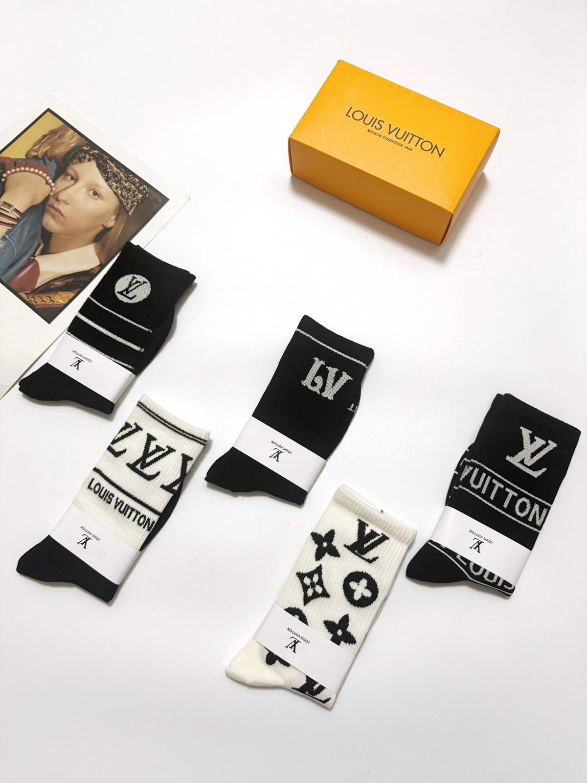 Louis Vuitton Cotton Crew Socks - 5-Pair Pack