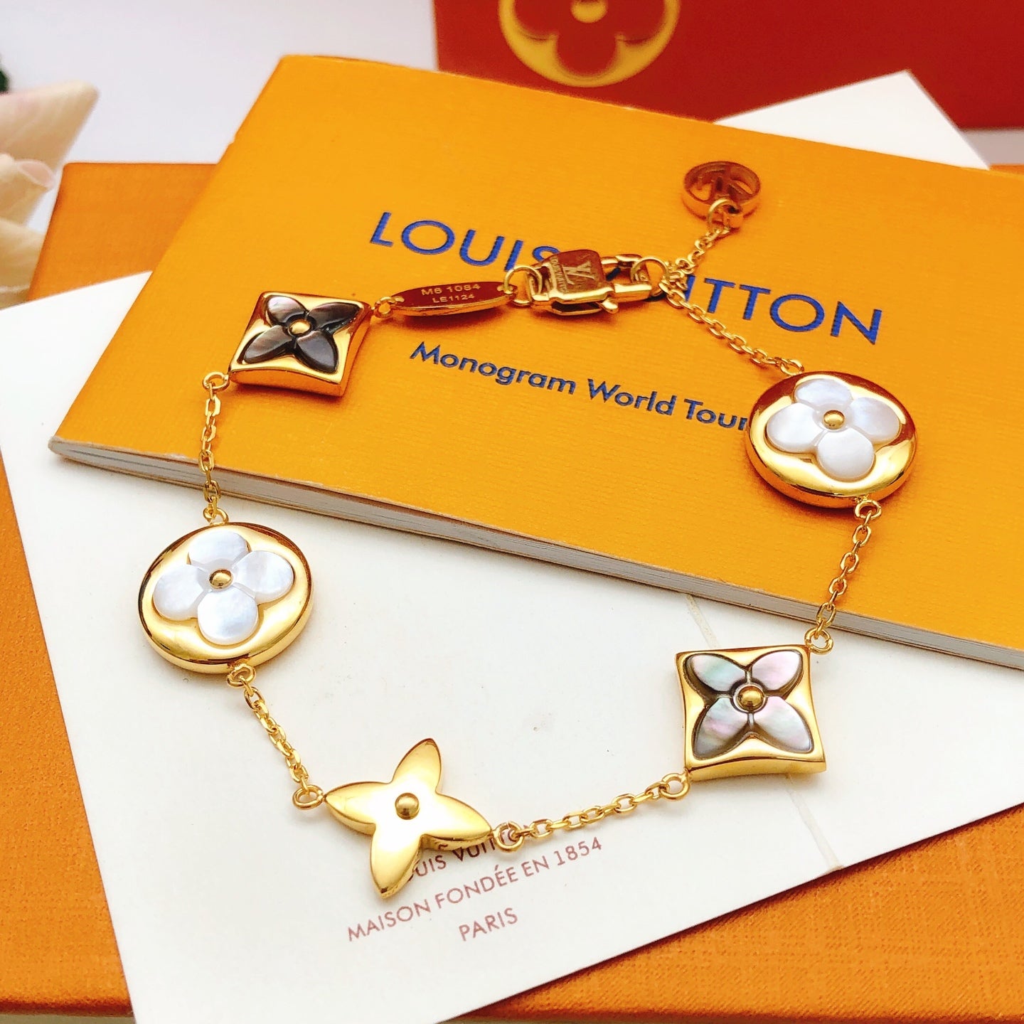 Geometric Emblem Bracelet in Gold-Tone – Design 066 main product view