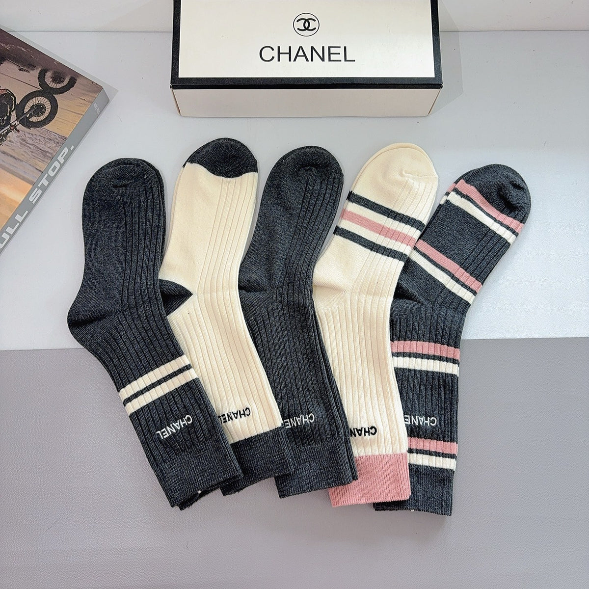 Chanel Crew Socks