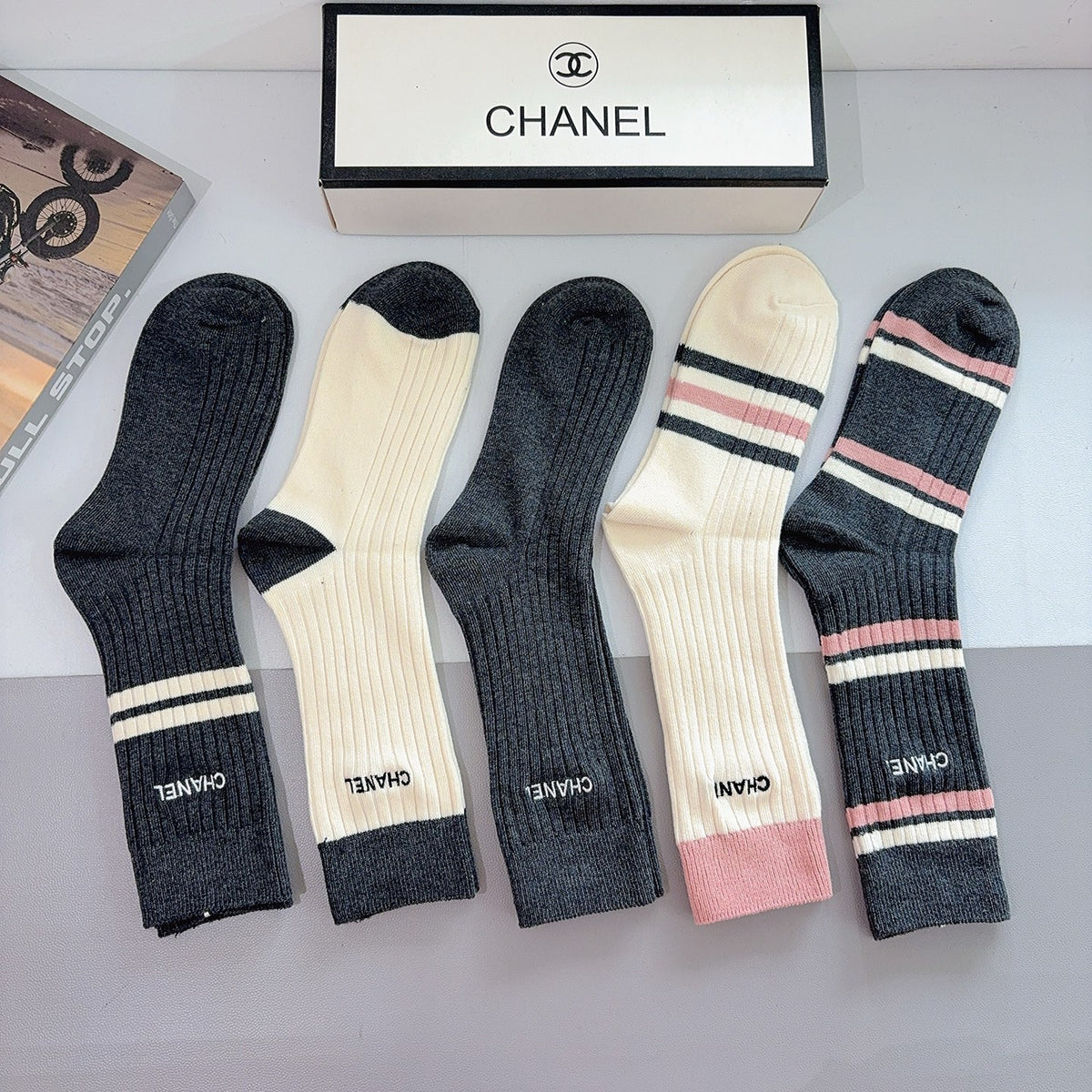 Chanel Crew Socks