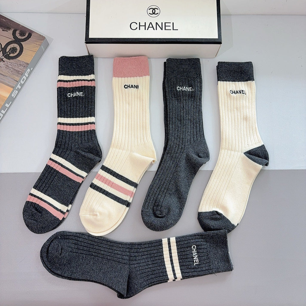 Chanel Crew Socks