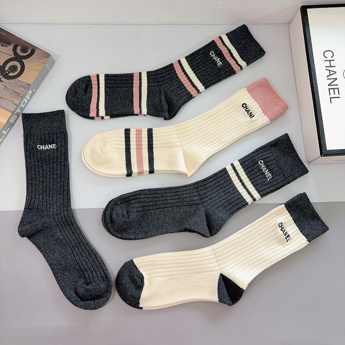 Chanel Crew Socks