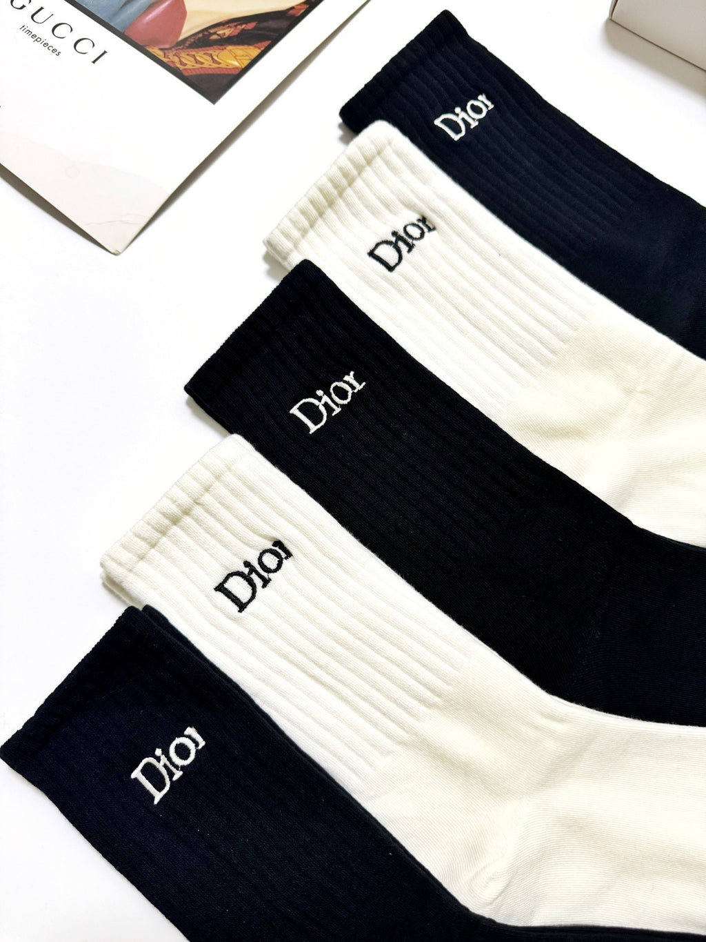 Dior Cotton Crew Socks - 5-Pair Pack
