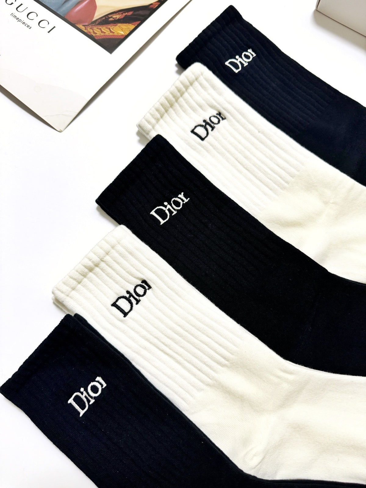 Dior Cotton Crew Socks - 5-Pair Pack