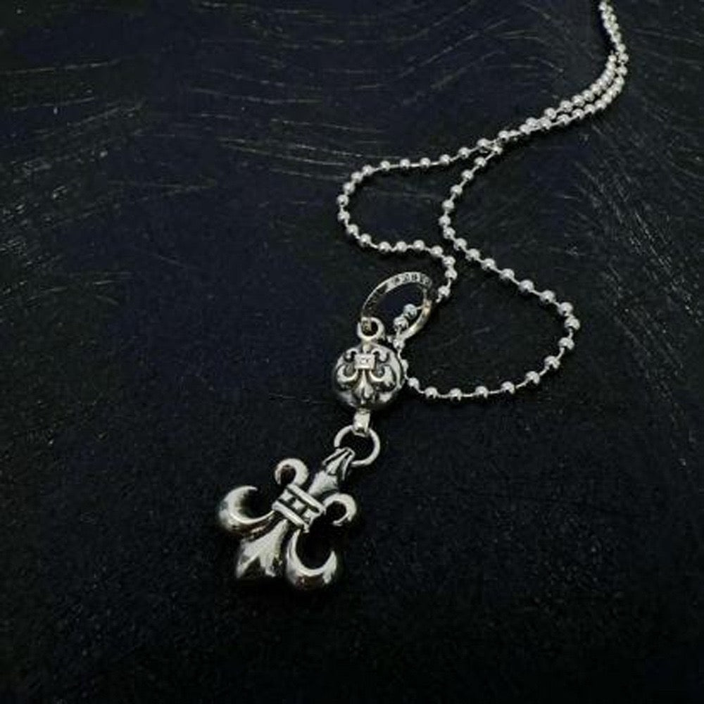 Signature Emblem Crystal-Accent Pendant Necklace – Red Detail – Design 002 detail view