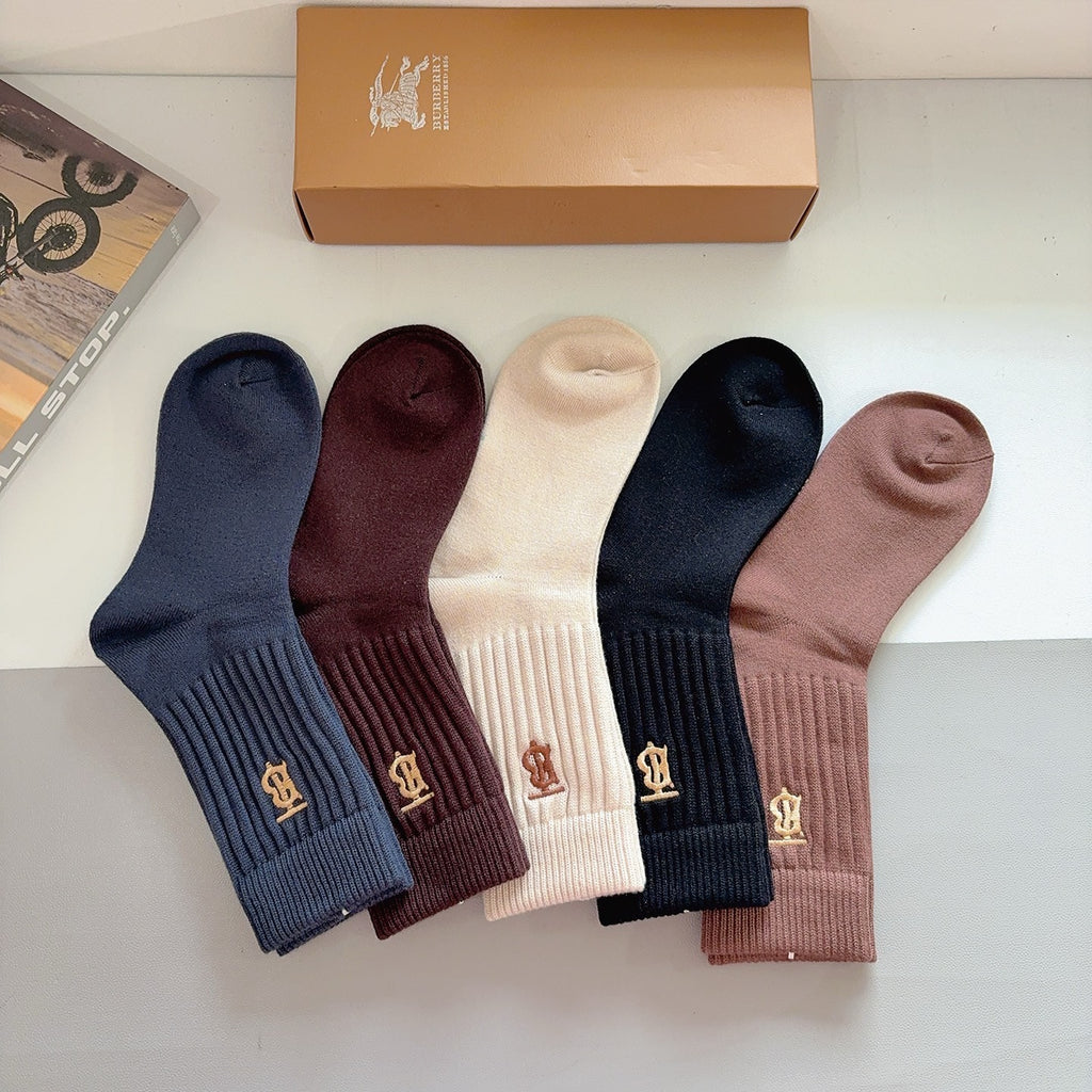 Burberry Crew Socks - 5-Pair Pack