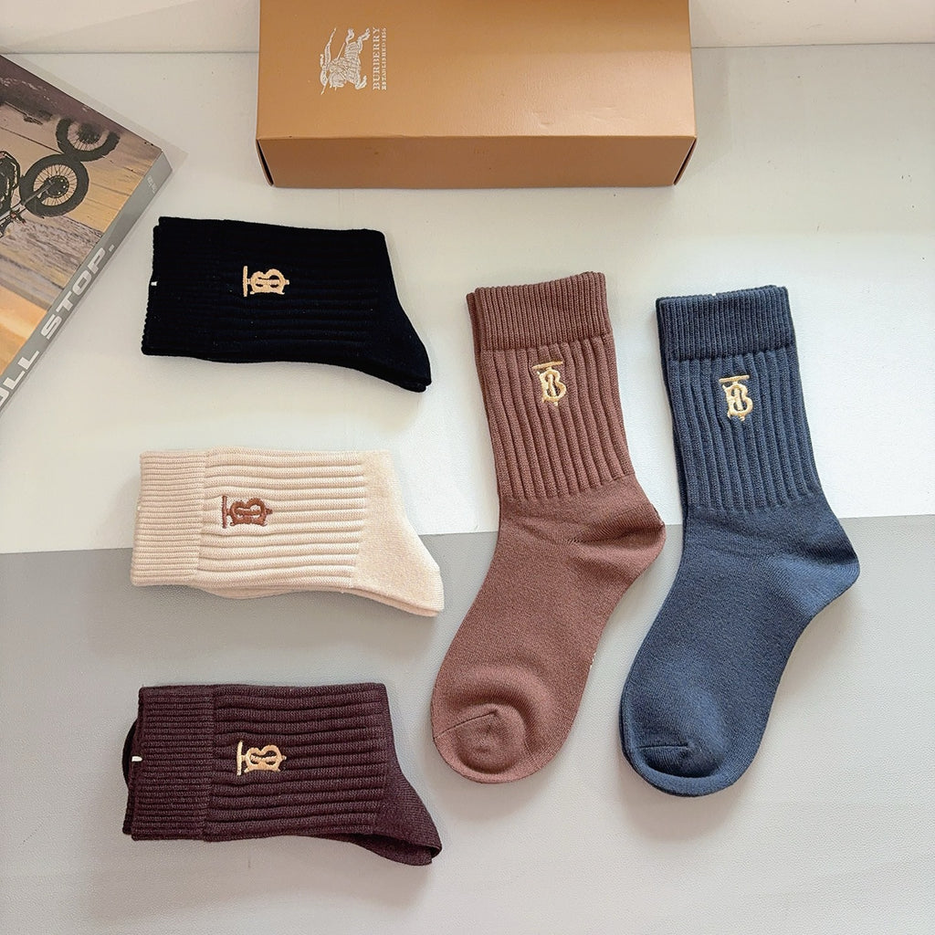 Burberry Crew Socks - 5-Pair Pack